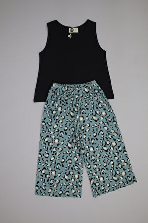 Genç Kız Atlet & Desenli Pantolon Takımı