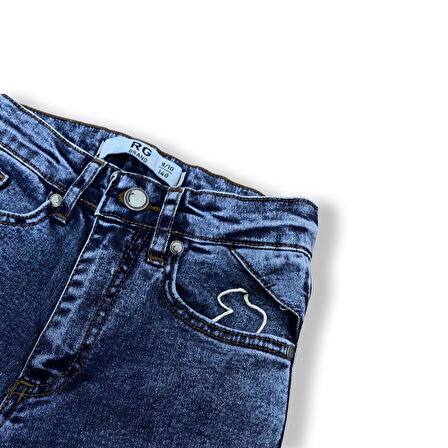 Çocuk Unisex Düğme Detaylı Jean