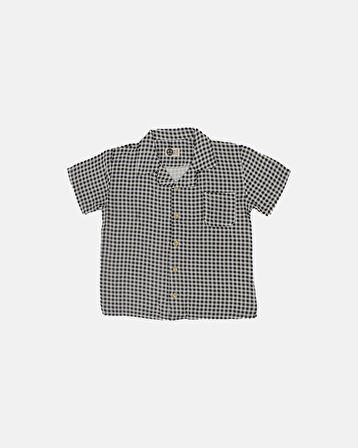 ÖNÜ DÜĞMELİ KISA KOL GARSON GÖMLEK