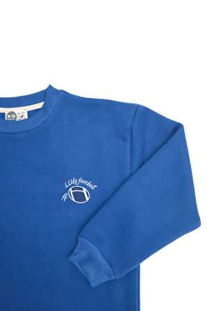 Çocuk Bisiklet Yaka Bağcık Detaylı Eşofman Takımı