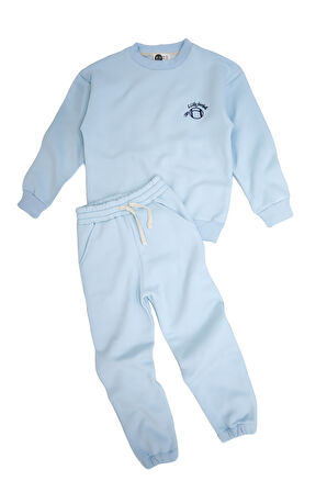 Çocuk Bisiklet Yaka Bağcık Detaylı Eşofman Takımı