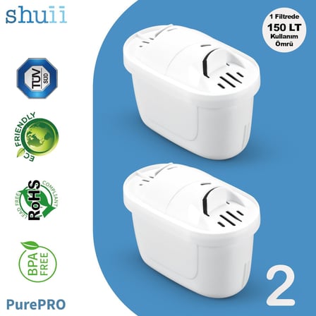 Purepro Su Arıtma Sürahisi Filtresi (2 Adet Filtre) Jugg Ve Brita Maxtra+ Pro İle Uyumlu