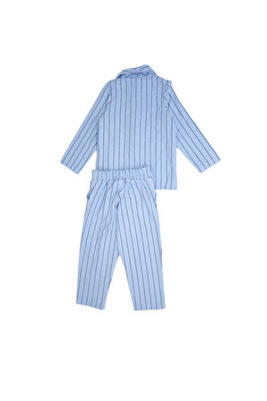 Genç Keten Çizgili Takım Elbise