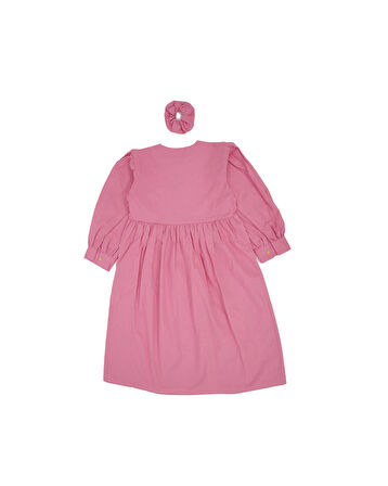 Genç Keten Dantelli Elbise ve Saç Bandı