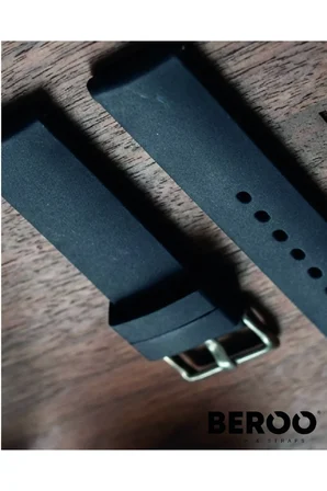 20mm Premium Düz Silikon Saat Kordonu – Ultra Konforlu, Su Geçirmez, Dayanıklı Tasarım - Siyah