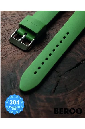 20mm Premium Düz Silikon Saat Kordonu – Ultra Konforlu, Su Geçirmez, Dayanıklı Tasarım - Haki