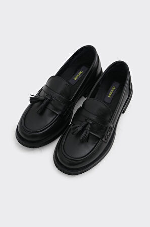 Hakiki Deri Kadın Püsküllü Casual Ayakkabı