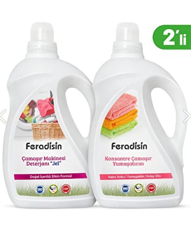 Feradisin Çamaşır Makinesi Jel Deterjanı 2000 Ml+ Yumuşatıcı 2000 Ml Helal Sertifikalı