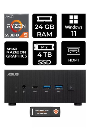 ExpertCenter PN52 R9-5900HX 24GB RAM 4TB SSD W11PRO MİNİ MASAÜSTÜ PC & PER4 BELLEK