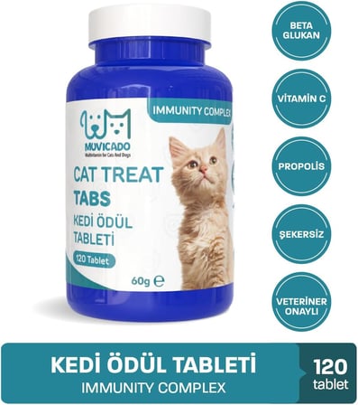 Immunity Kedi Köpek Ödül Tableti Kedi Bağışıklık Sistemi Güçlendirici Tablet Beta Glukan