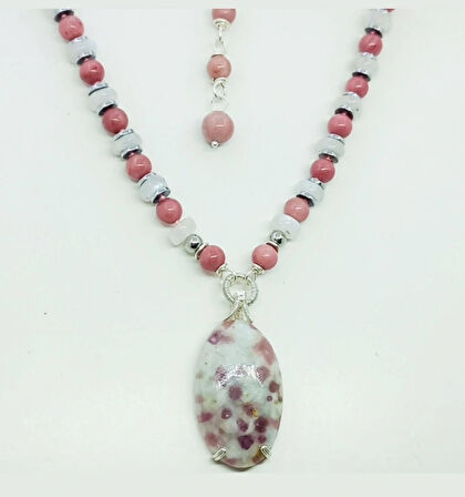 2434 Rubellite Rodonit Aytaşı el yapımı kolye