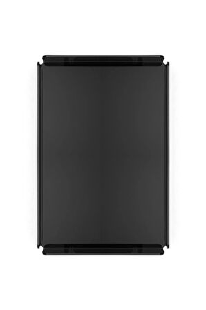 Siyah Pleksi Çay Kahve Sunum Servis Tepsisi Ofis Masa Üstü Evrak Düzenleyici-Banyo Organizer 30x22cm