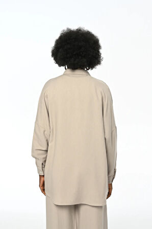 KADIN OVERSİZE DÜZ GÖMLEK