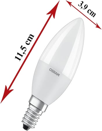 OSRAM LED Mum Ampul E14, 7,5W ile 60W Aydınlatma, 806 Lümen, 4000K Günışığı, 11,5 cm, 3 Adet