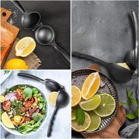VIVALUXE Dayanıklı Döküm Paslanmaz Limon ve Portakal Sıkacağı, Ergonomik Kol, Universal Tasarım, Narenciye İçin Pratik Manuel Mutfak Sıkacağı!