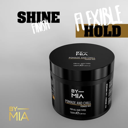 BY MIA Pomade and Chill, Parlak Görünüm, Esnek Tutuş, Erkekler ve Kadınlar için Saç Vaksı 130 ml