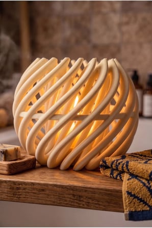 Mira Dekoratif Mumluk Sarmal Spiral Şamdan - Modern Şık Estetik Mum Standı, Pilli Mum Uyumlu (Mum Dahil Değil), Salon Ofis Yemek Masası Dekorasyon Hediyelik
