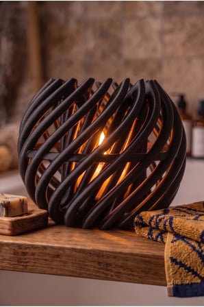 Mira Dekoratif Mumluk Sarmal Spiral Şamdan - Modern Şık Estetik Mum Standı, Pilli Mum Uyumlu (Mum Dahil Değil), Salon Ofis Yemek Masası Dekorasyon Hediyelik