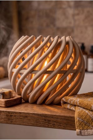 Mira Dekoratif Mumluk Sarmal Spiral Şamdan - Modern Şık Estetik Mum Standı, Pilli Mum Uyumlu (Mum Dahil Değil), Salon Ofis Yemek Masası Dekorasyon Hediyelik