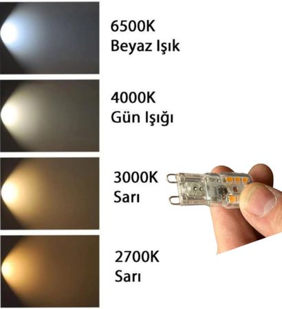 Osaka 3W Sarı Işık 3000K Dim Edilebilir G9 Duylu LED Kapsül Ampul, 6 Adet