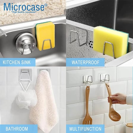 Güçlü Yapışkanlı Metal Banyo Mutfak Eşya Havlu Vb Ürün Askılığı AL4467-2 Adet Gümüş