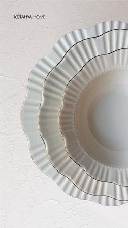 Pearl 24 Parça ALTIN Porselen Yemek Takımı - 6 Kişilik