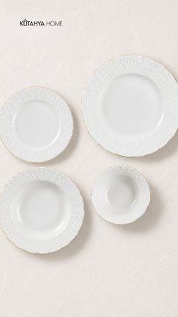 Ivory 24 Parça ALTIN Porselen Yemek Takımı - 6 Kişilik