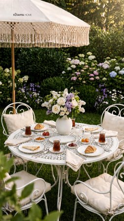 Timeless Elegance 20 Parça Porselen Kahvaltı Takımı-misafir ikram seti– Gümüş Fileli Premium Sunum Seti