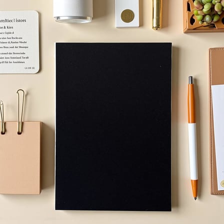 Özel Tasarım Siyah Kraft Kapaklı A5 Kareli Defter - 180 Derece Açılabilir, Sırtı Dikişli,%100 El İşçiliği, Ofis İçin İdeal, Planlayıcı (Kareli)