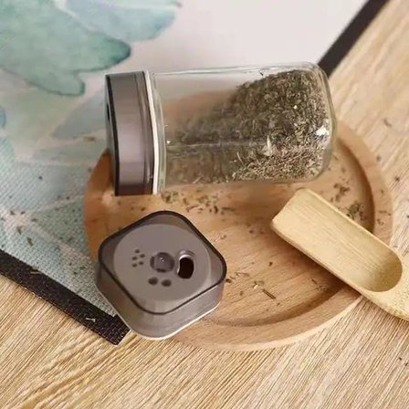 Ayarlanabilir Tuzluk Cam Baharatlık Seti, 2 Adet,Tuz,Pul Biber, Kara Biber, Nane için İdeal, Mutfakta Çok Yönlü Kullanım