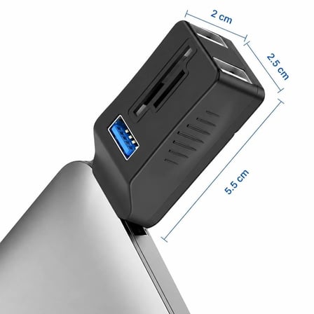 6080 Usb 3.0 Hub 5 Port Çoklayıcı SD TF Micro SD MMC Kart Okuyucu Splitter Çevirici
