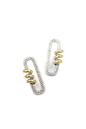 Taşlı Küpe - Altın