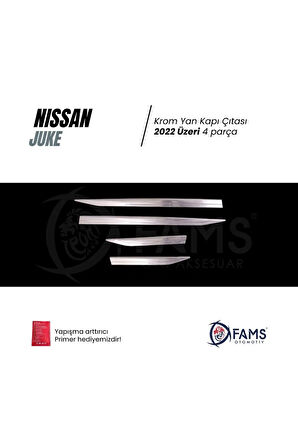 Nissan Juke Krom Yan Kapı Çıtası 2022 Üzeri 4 Parça Paslanmaz Çelik