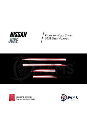 Nissan Juke Krom Yan Kapı Çıtası 2022 Üzeri 4 Parça Paslanmaz Çelik