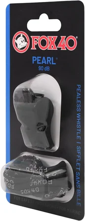 Safety Whistles 29080 Pearl Safety Whistle with Black Casing with Keyring
