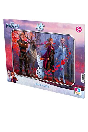 Ks Games Frozen Elsa ve Sindirella 24 parça Puzzle/Yapboz Seti