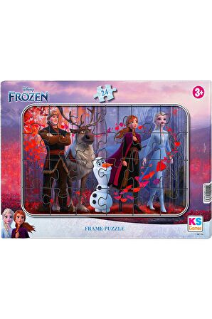 Ks Games Frozen Elsa ve Sindirella 24 parça Puzzle/Yapboz Seti