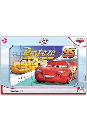 Aslan Kral ve Cars (Şimşek Mc queen) 24 parça 2 li Puzzle/Yapboz