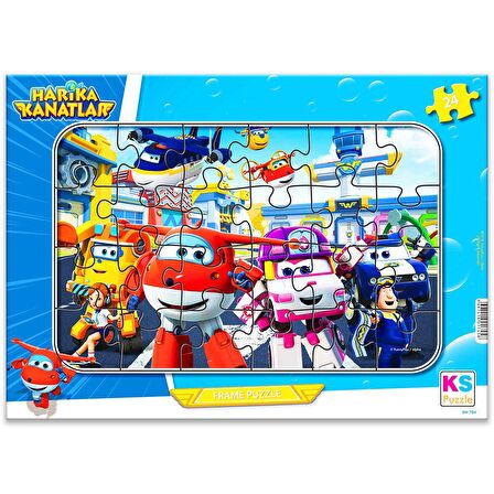 Ks Games Cars ve Harika Kanatlar 2 li Frame Puzzle/Yapboz Set