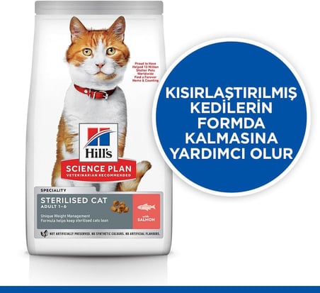 Hill's SP Somon Kısırlaştırılmış Yetişkin Kedi Maması 3KG Avantajlı Paket