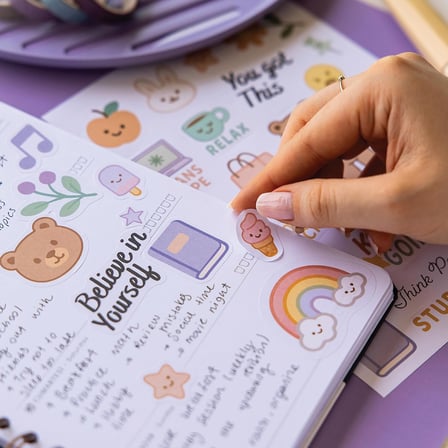 A5 Sticker Book 466 Adet 18 Yaprak Renkli Etiket Defteri