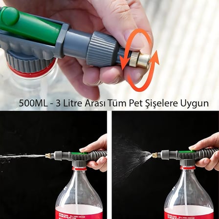 Ayarlanabilir Basınçlı Su Köpük Püskürtme Başlığı, Sadece Gazlı içecek Şişelerine Uygun, Araç Yıkama Köpük, Manuel Sprey, Bahçe Sulama Aleti
