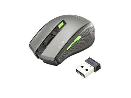 Hadron HDX3404-SG 1600dpi 2.4Ghz USB Kablosuz Mouse - Siyah-Gri