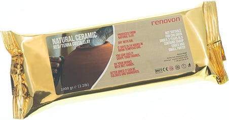 Seramik KİL Hamuru,Kırmızı/TerraCotta 1000 gr(1 KG) Fırınlamaya Gerek Olmayan Güzel Sanatlar Figür heykel Modelleme Oyun ve Montessori sınıfları için toksik olmayan doğal Kil