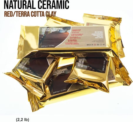 Seramik KİL Hamuru,Kırmızı/TerraCotta 1000 gr(1 KG) Fırınlamaya Gerek Olmayan Güzel Sanatlar Figür heykel Modelleme Oyun ve Montessori sınıfları için toksik olmayan doğal Kil