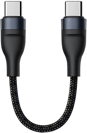 Super Şarj 5A 66W Type-C Şarj Kablosu Kısa Type-C Powerbank Şarj Kablosu Örgü Kopmaz Kablo
