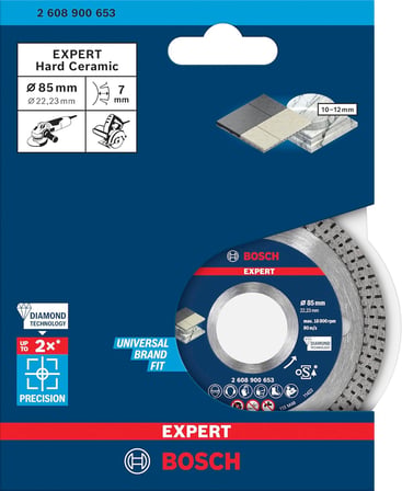 Professional 1x EXPERT HardCeramic Elmas Kesme Diskleri (Sert fayanslar, Sert taş, Ø 85 mm, Aksesuar Küçük Avuç Taşlama Makinesi)