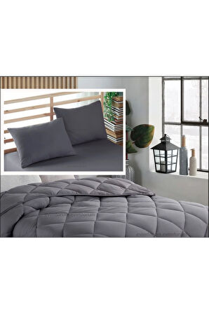 Formeya Antrasit Tek Kişilik Yastık ve Yorgan Seti-155*215