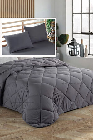 Formeya Antrasit Çift Kişilik Yastık ve Yorgan Seti-195*215