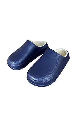İçi Yünlü Su Geçirmez Kapalı Unisex Terlik LACİVERT